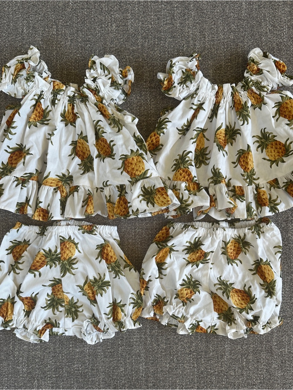 Twin baby girl dresses pineapple print Hawaiian baby clothes